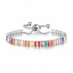 Selection of 925 Sterling Silver Tennis Bracelets with Multi-colored Zircons