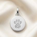 Gold Plated 925 Sterling Silver CZ Stones Dog Footprint Paw Pendant