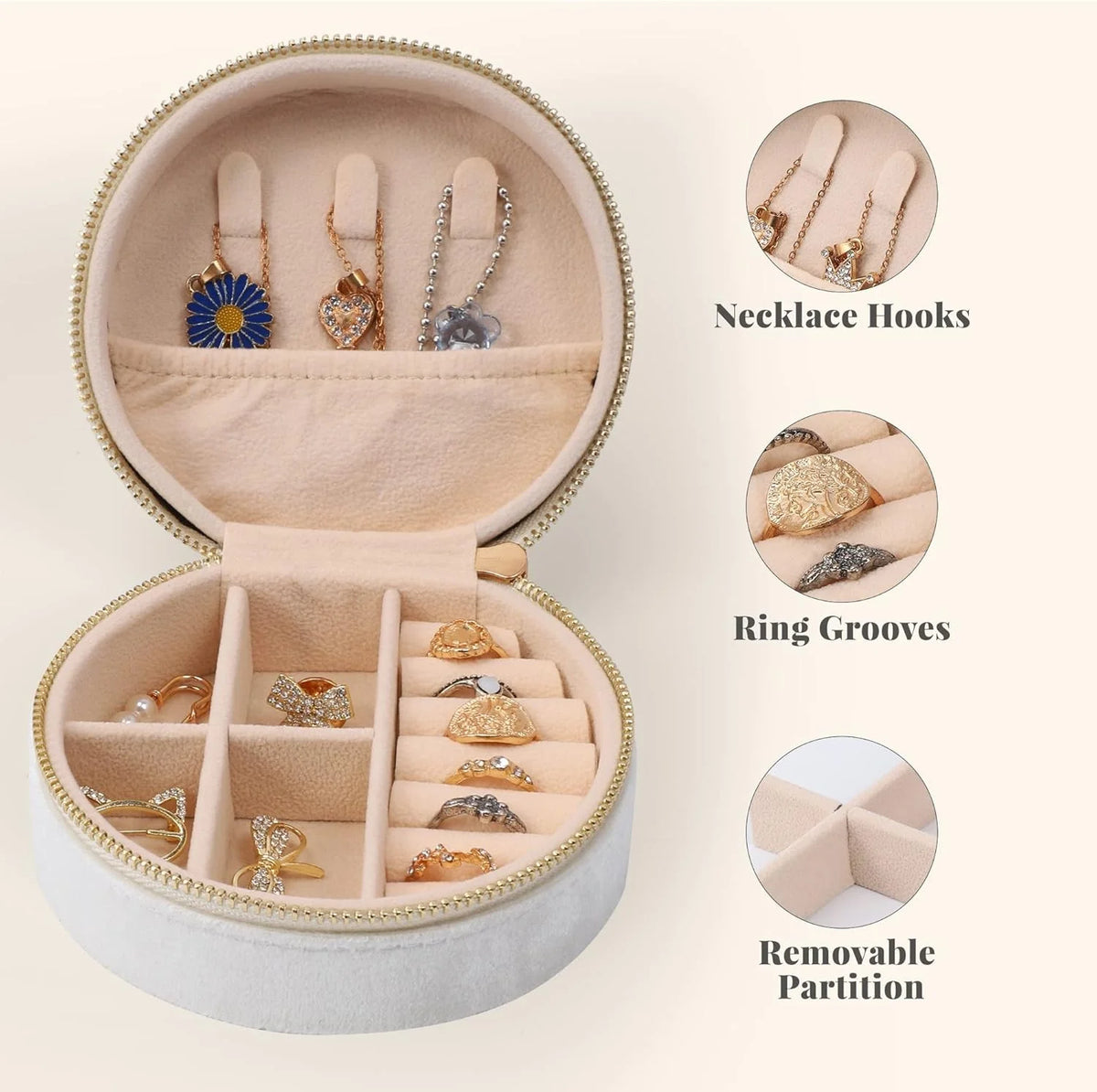 Velvet Travel Jewelry Organizer Box – Elegant Gift for Her
