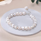 Genuine Freshwater White Pearl Bracelet in 925 Sterling Silver