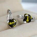 Cubic Zirconia Hoop Alloy Earrings - 11 Colors!
