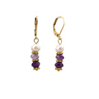 8 Colors! 18K Gold Plated Dangle Earrings with Freshwater Pearls & Crystals