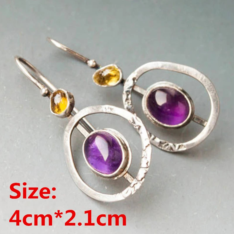 Unique Collection of Handmade Alloy Resin Earrings - Geometric Asymmetric Boho