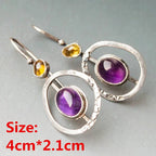 Unique Collection of Handmade Alloy Resin Earrings - Geometric Asymmetric Boho