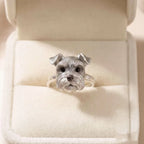 Adjustable Ring with Dog Head Face in Zinc Alloy with CZ Stones