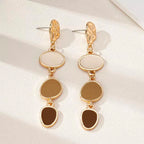 Elegant Gold-Plated Oil-Drip Stud Earrings in Alloy