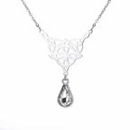Celtic Knot Stainless Steel Drop Stone Pendant Necklace