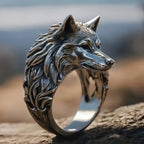Gothic Wolf Head Stainless Steel Band Ring