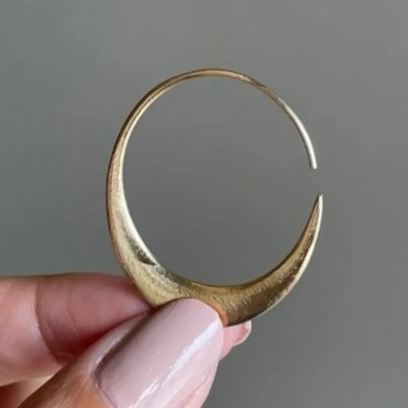 18K Gold Plated Crescent-Shaped Hoop Earrings