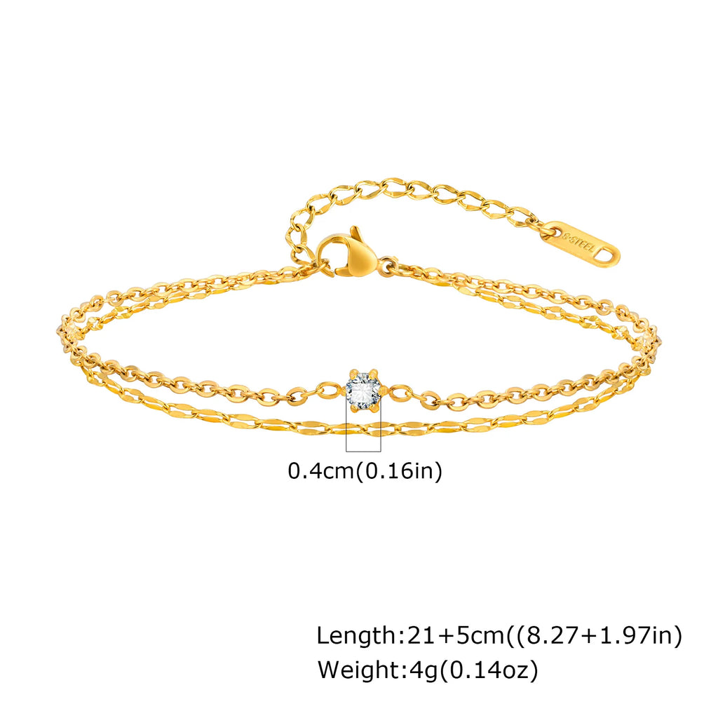 Gold-Plated Stainless-Steel Lucky Blue Evil Eye Anklet - Various Styles!!