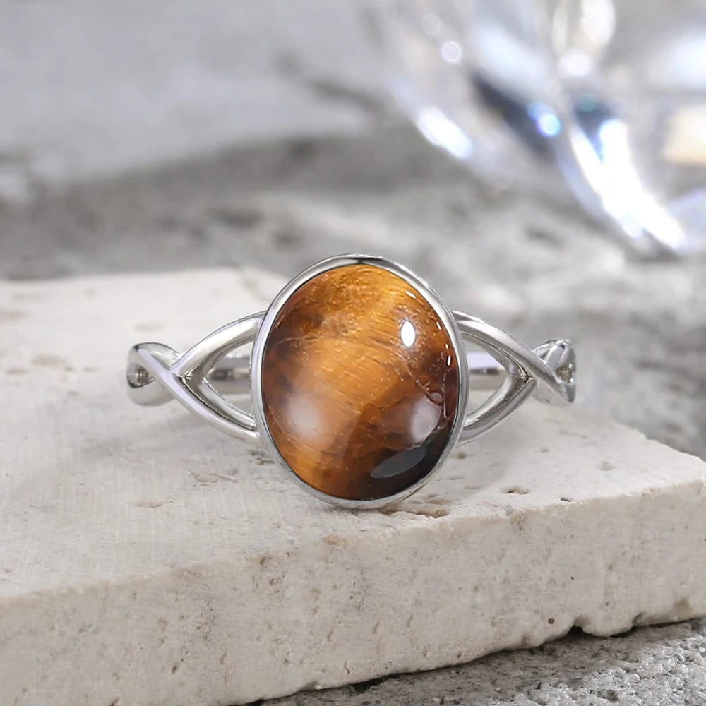 925 Sterling Silver Ring Natural Gemstone Ring