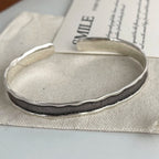 Blackened 925 Sterling Silver Adjustable Pattern Bracelet