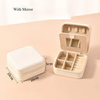 Elegant Leather Travel Jewelry Box – Compact Jewelry Organizer in 12 Colors