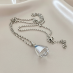 Large Clear Water Resin Drop Copper Pendant - Bold, Statement