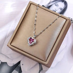 18K Gold Plated Cubic Zirconia Heart Necklace