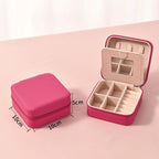 Elegant Leather Travel Jewelry Box – Compact Jewelry Organizer in 12 Colors