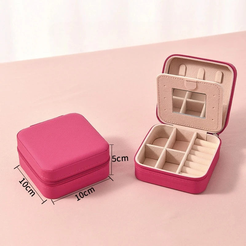 Elegant Leather Travel Jewelry Box – Compact Jewelry Organizer in 12 Colors