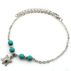Boho Turquoise Resin Bead Summer Anklet in Zinc Alloy - Choose Your Design
