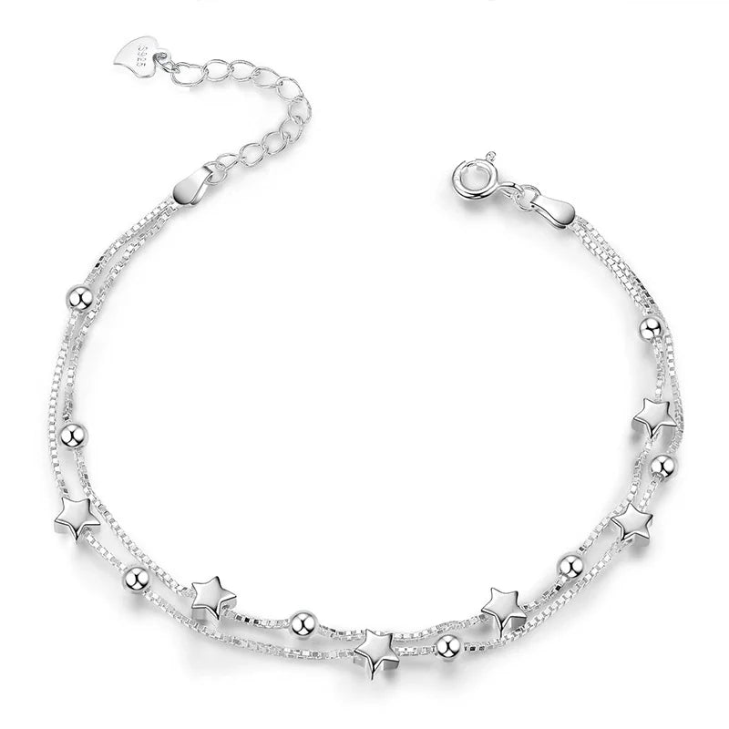 925 Sterling Silver Adjustable Cuff & Link Chain Bracelets Collection