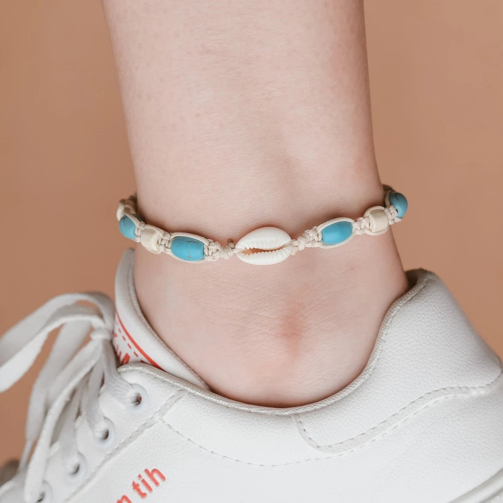 Boho Turquoise Resin Bead Summer Anklet in Zinc Alloy - Choose Your Design