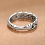 925 Sterling Silver Braided Ring Adjustable
