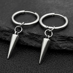 Punk Spike Rivet Goth Hoop Stainless Steel Earrings Collection