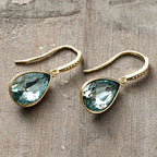 Ocean Blue Cubic Zirconia Cooper Drop Earrings