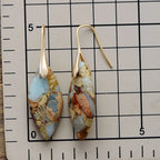 Bohemia Gold Plated Multicolored Natural Stone Leaf Drop Earrings
