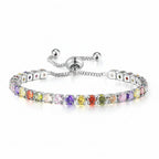 Selection of 925 Sterling Silver Tennis Bracelets with Multi-colored Zircons