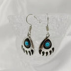 Boho Turquoise Bear Claw Drop Earrings