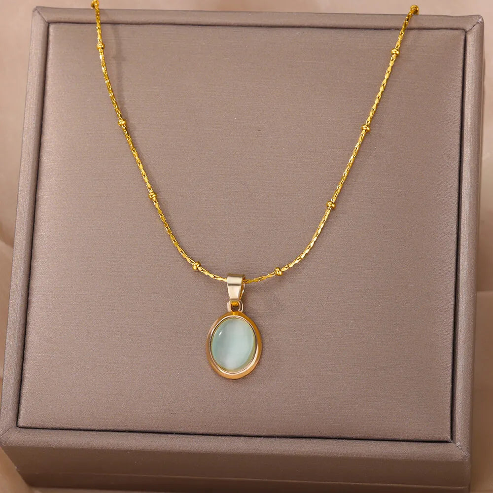 Good Fortune Green & White Jade Pendant Necklace