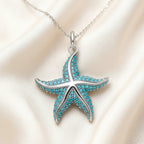 Blue Ocean Star Pendant in 925 Sterling Silver with Zircon Stones