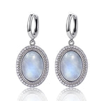 925 Sterling Silver Natural Moonstone Pendant & Earrings Set - Choose Your Stone