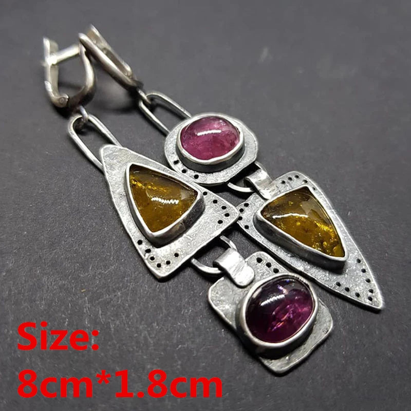Unique Collection of Handmade Alloy Resin Earrings - Geometric Asymmetric Boho