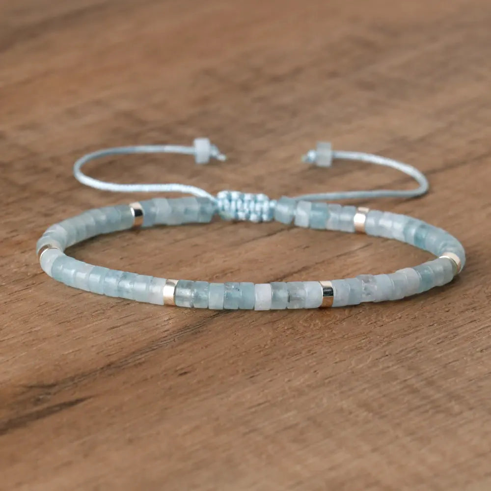 Adjustable Rope Bracelet with Natural Stone Beads - Large Selection