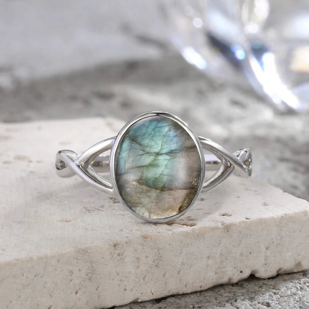 925 Sterling Silver Ring Natural Gemstone Ring