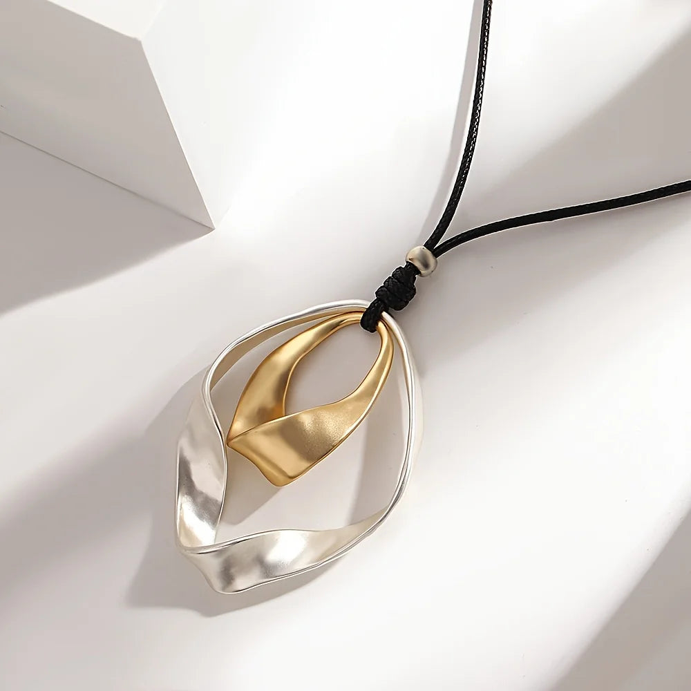 Party Necklace with Geometric Bold Pendant - Statement Piece