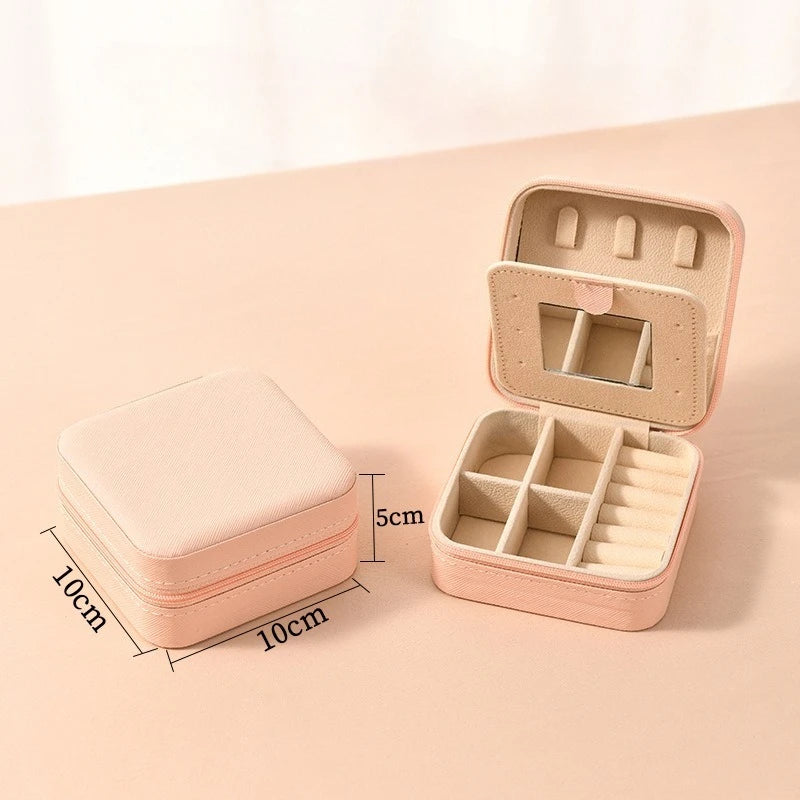 Elegant Leather Travel Jewelry Box – Compact Jewelry Organizer in 12 Colors