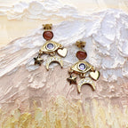 Cosmic Talismans Eye Star Moon Heart Drop Earrings in Sterling Silver with Zircons