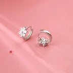 925 Sterling Silver Flower CZ Earrings