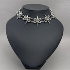 Punk Rock Y2K Piercing Spike Chain Cross Choker & Bracelet Stainless Steel