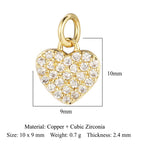 5-Piece Cubic Zirconia Copper Charms for Jewelry Making
