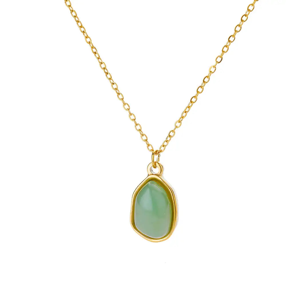 Good Fortune Green & White Jade Pendant Necklace
