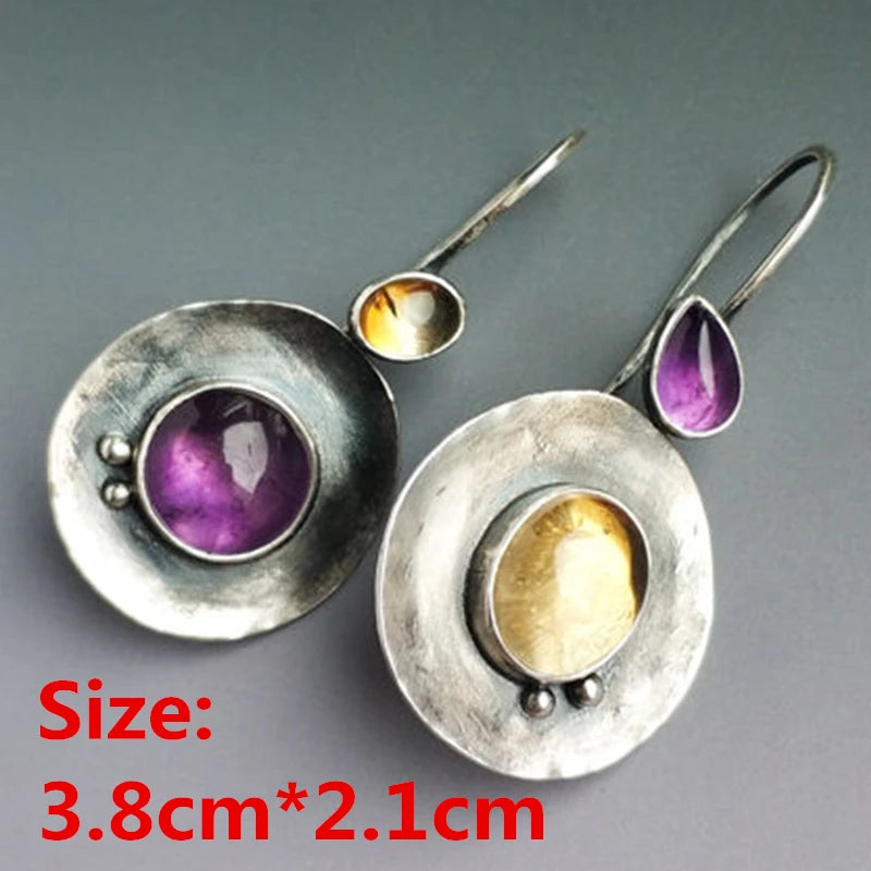 Unique Collection of Handmade Alloy Resin Earrings - Geometric Asymmetric Boho