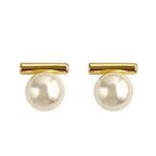 Faux Pearl Pendant Copper Alloy Earrings - White, Gray, Brown Pearl
