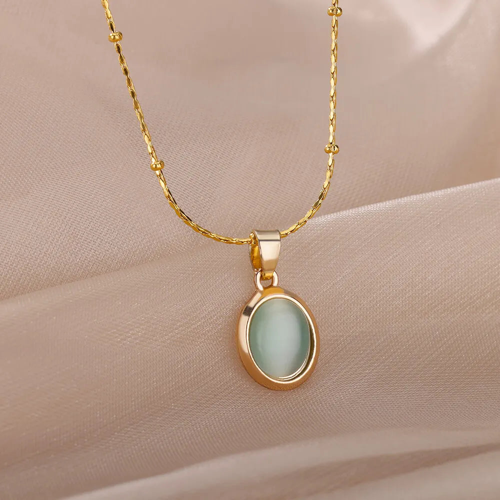 Good Fortune Green & White Jade Pendant Necklace