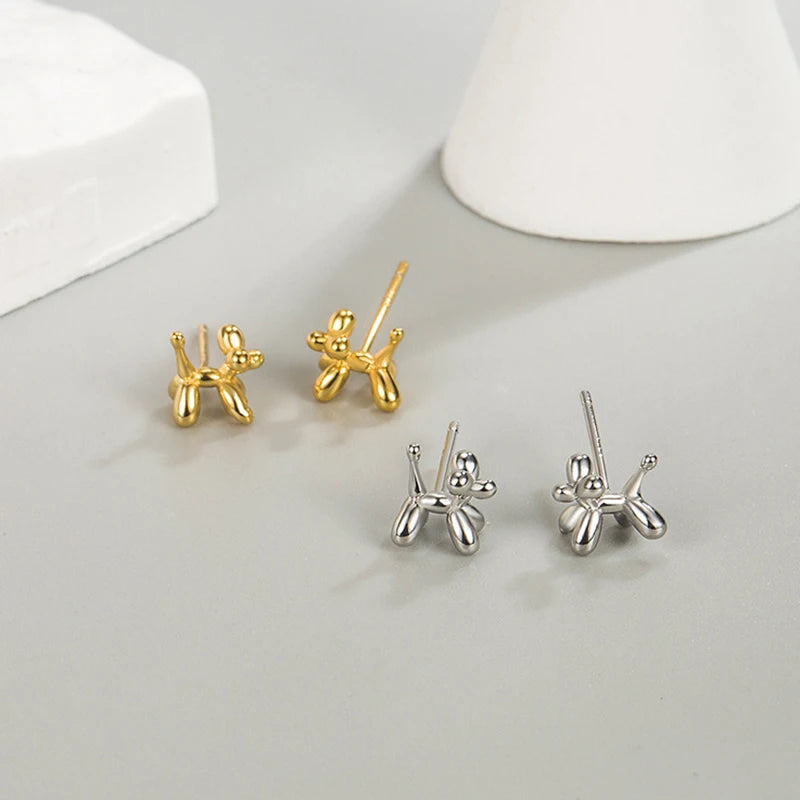 Mini Balloon Dog Earrings or Necklace In Zinc Alloy - Precious, Darling, Feminine