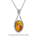 Platinum Plated Sterling Silver Pendant with Natural Labradorite