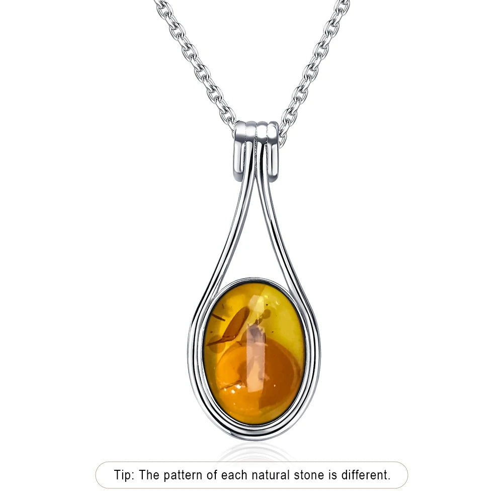 Platinum Plated Sterling Silver Pendant with Natural Labradorite