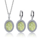 925 Sterling Silver Natural Moonstone Pendant & Earrings Set - Choose Your Stone